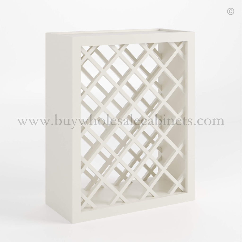 Charleston White Raised Panel Wine Rack