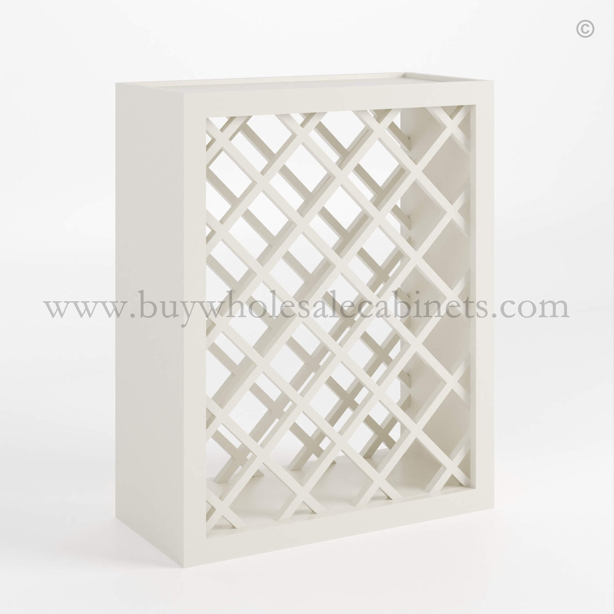 Charleston White Raised Panel Wine Rack