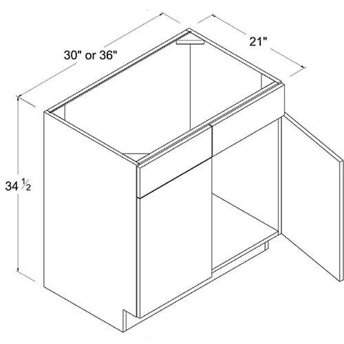 Frameless Gloss White Double Door Double Dummy Drawer Vanity Sink Base