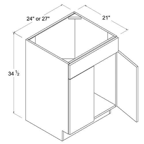 Frameless Gloss White Double Door Single Dummy Drawer Vanity Sink Base