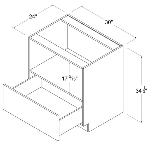 Frameless Gloss Gray Microwave Base Cabinet