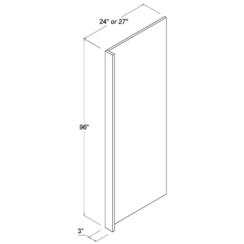 Frameless Gloss Gray Refrigerator End Panel Veneer