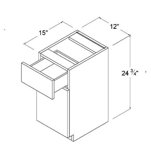 Frameless Gloss Gray MINI Base Cabinet