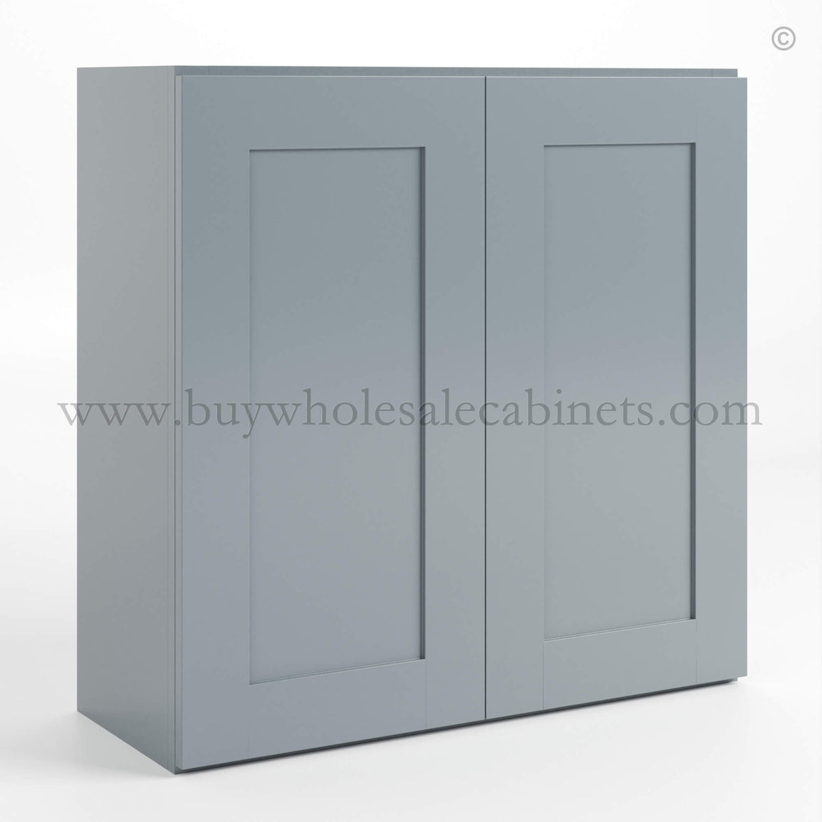 Gray Shaker 30″ H Double Door Wall Cabinet
