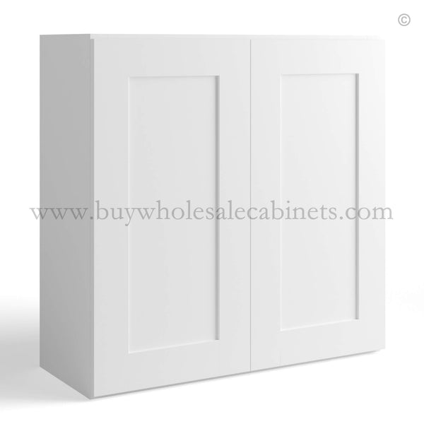 White Shaker 30″ H Double Door Wall Cabinet