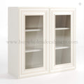 Charleston White Raised Panel 30″ H Double Door Wall Cabinet with Glass Door