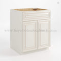 Charleston White Raised Panel Base Cabinet with Double Doors & Single Drawer