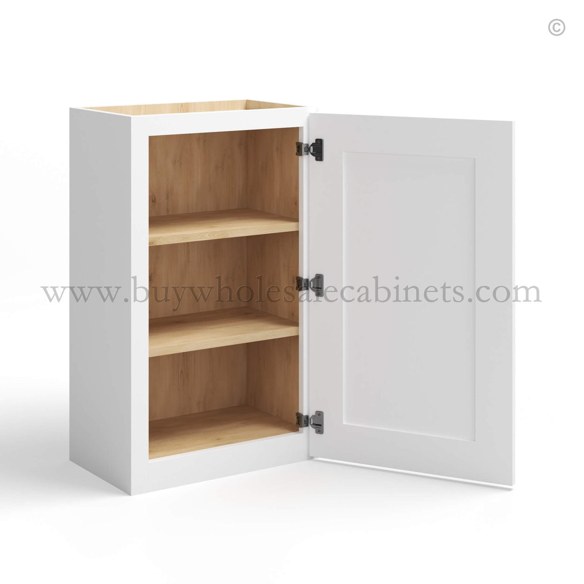 White Shaker 36″ H Single Door Wall Cabinet