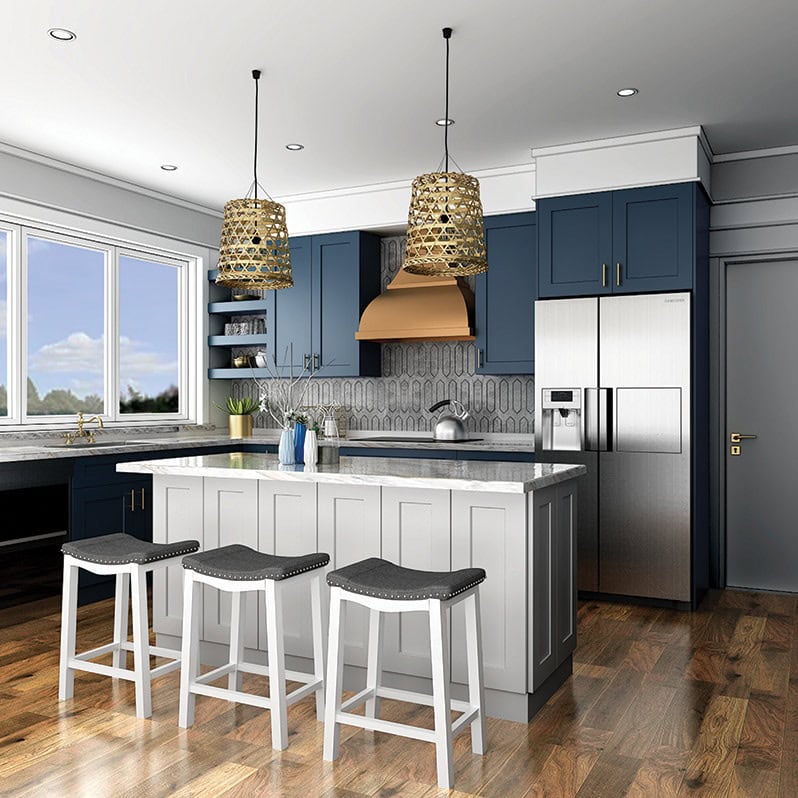 Frameless Oxford Blue Sample Door