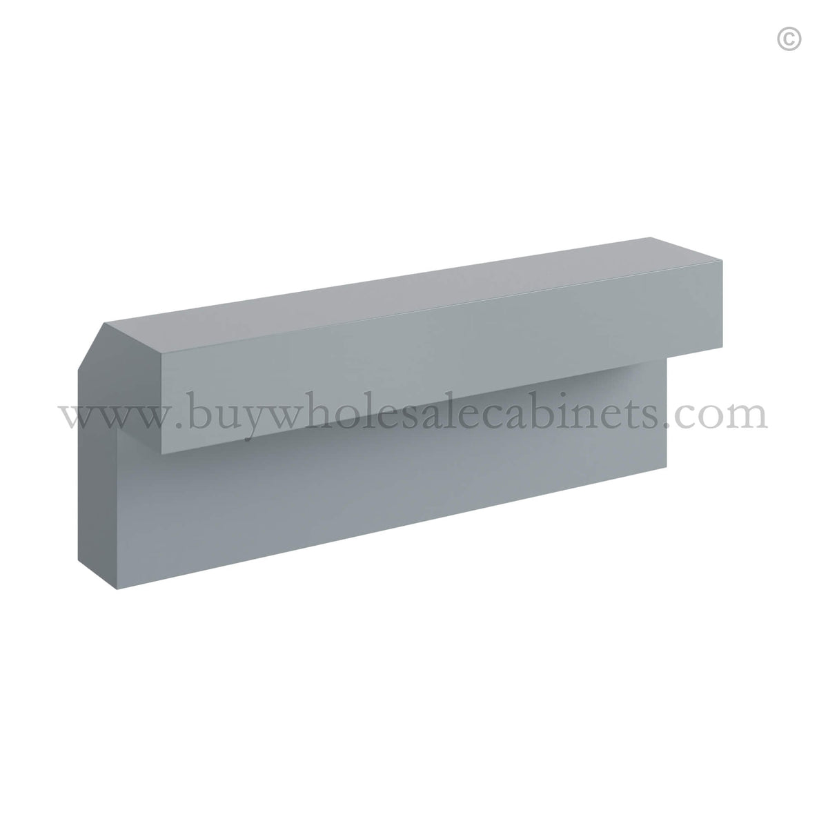 Gray Shaker Angle Light Rail Moulding