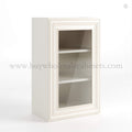 Charleston White Raised Panel 36″ H Single Door Wall Cabinet with Glass Door