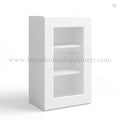 White Shaker 36″ H Single Door Wall Cabinet with Glass Door