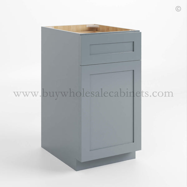 Gray Shaker Two Drawer Document File Base Cabinet