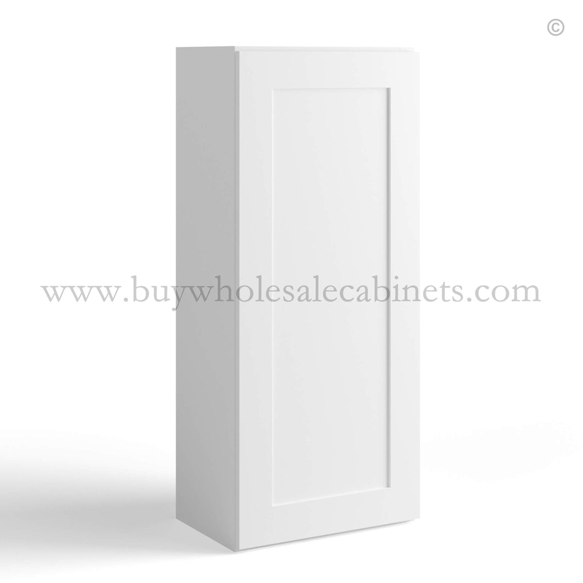 White Shaker 42″ H Single Door Wall Cabinet