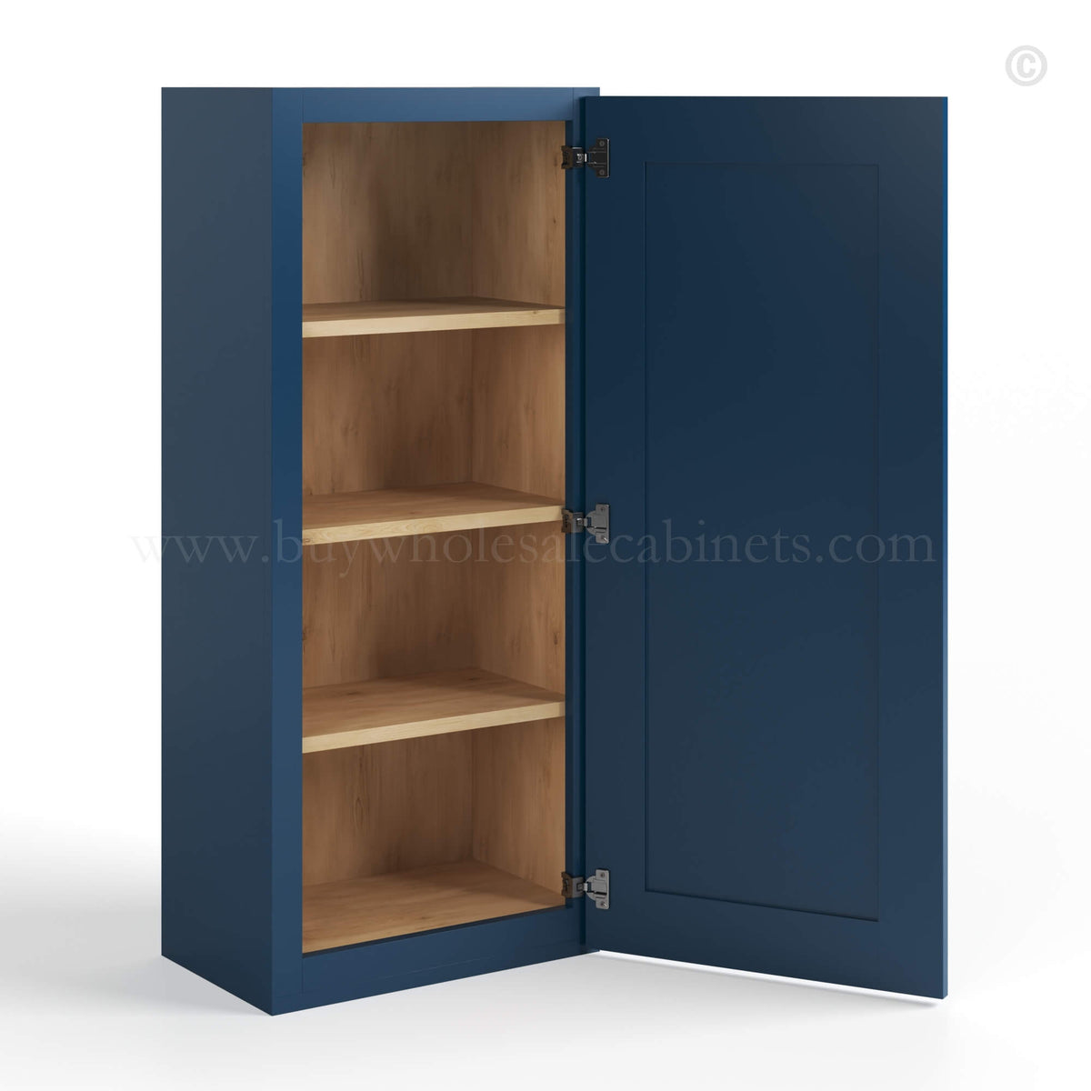 Navy Blue Shaker 42″ H Single Door Wall Cabinet