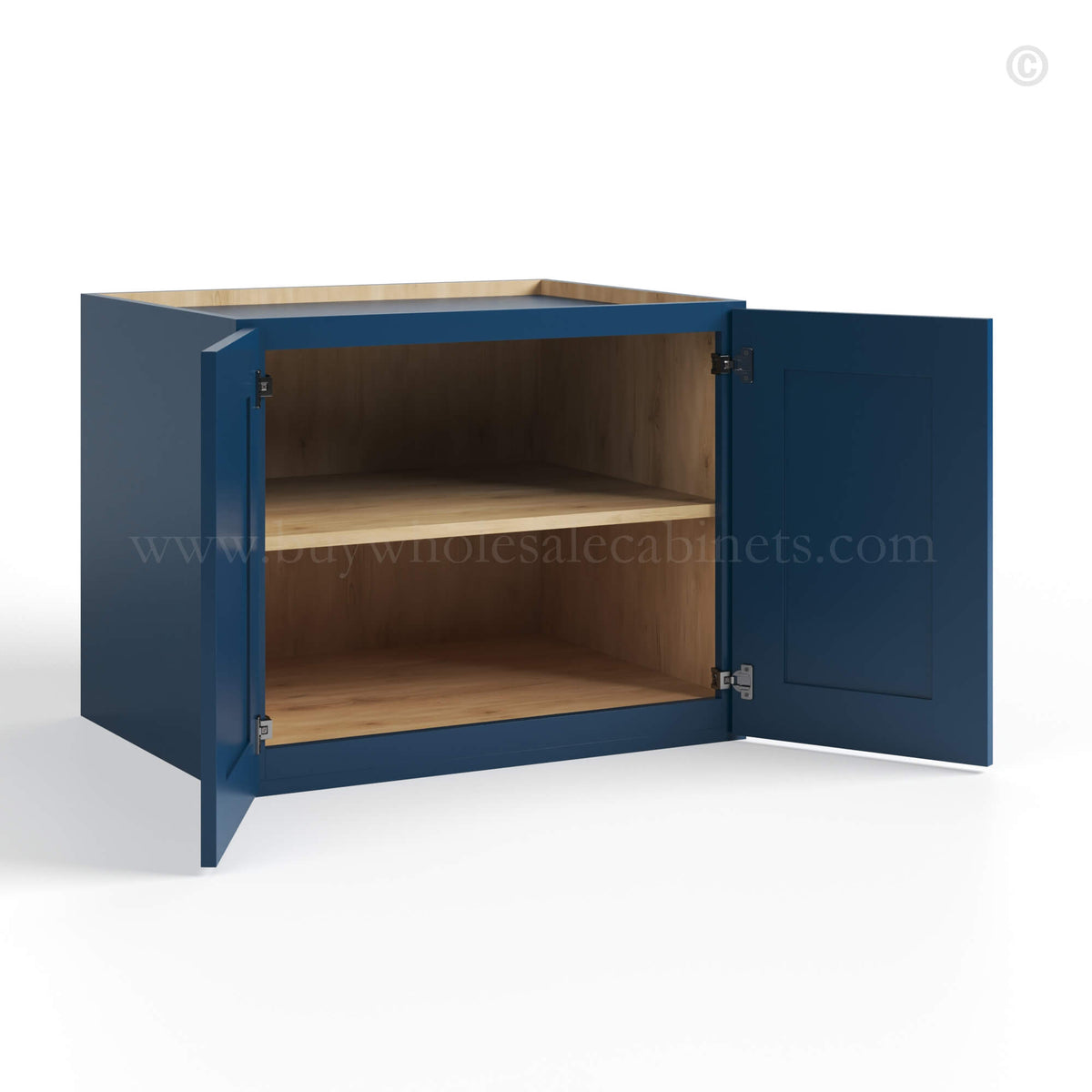 Navy Blue Shaker 24″ H Refrigerator Wall Cabinet 24″ Deep