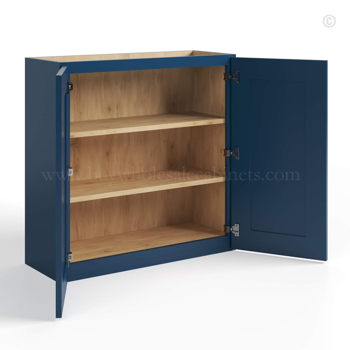 Navy Blue Shaker 30″ H Double Door Wall Cabinet