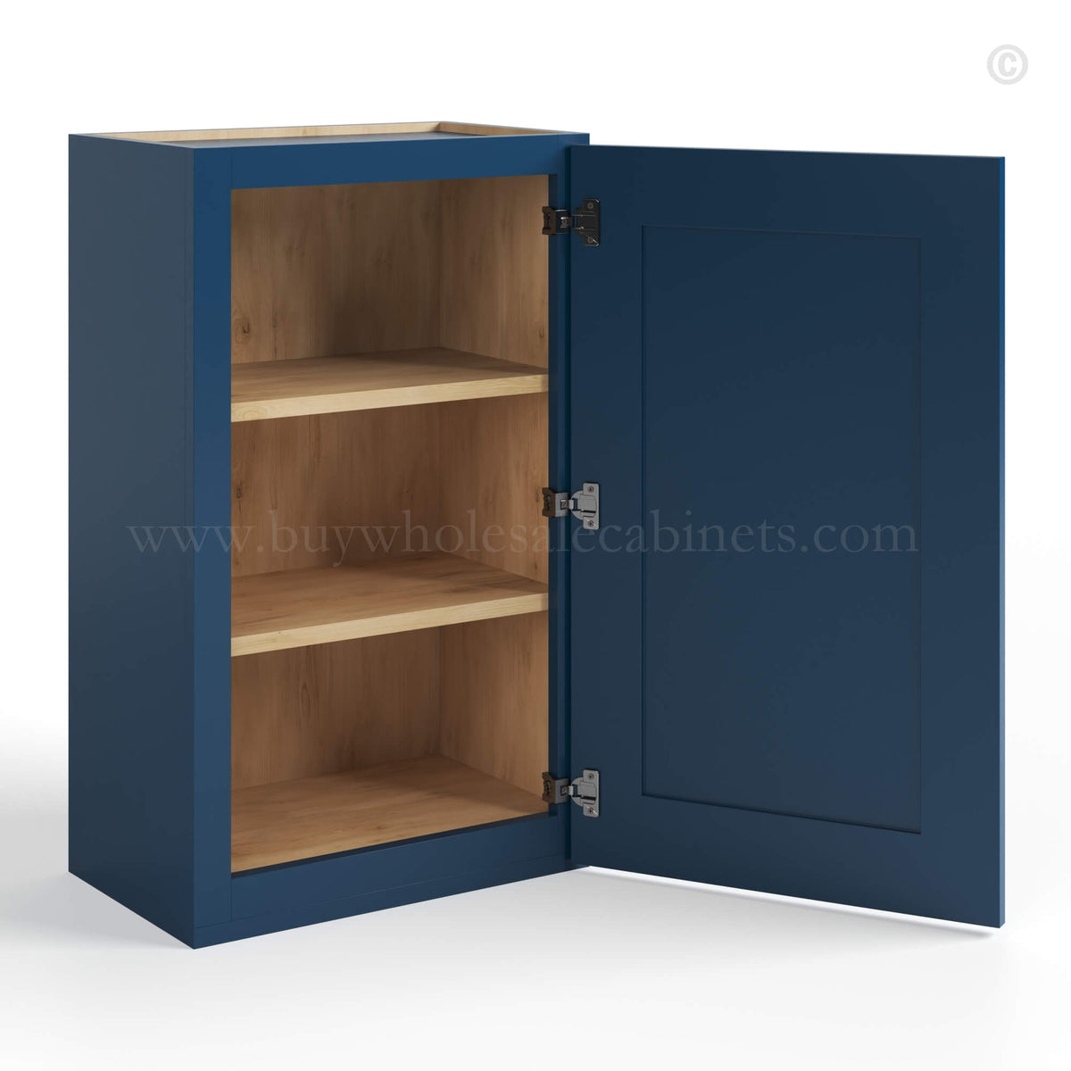 Navy Blue Shaker 30″ H Single Door Wall Cabinet