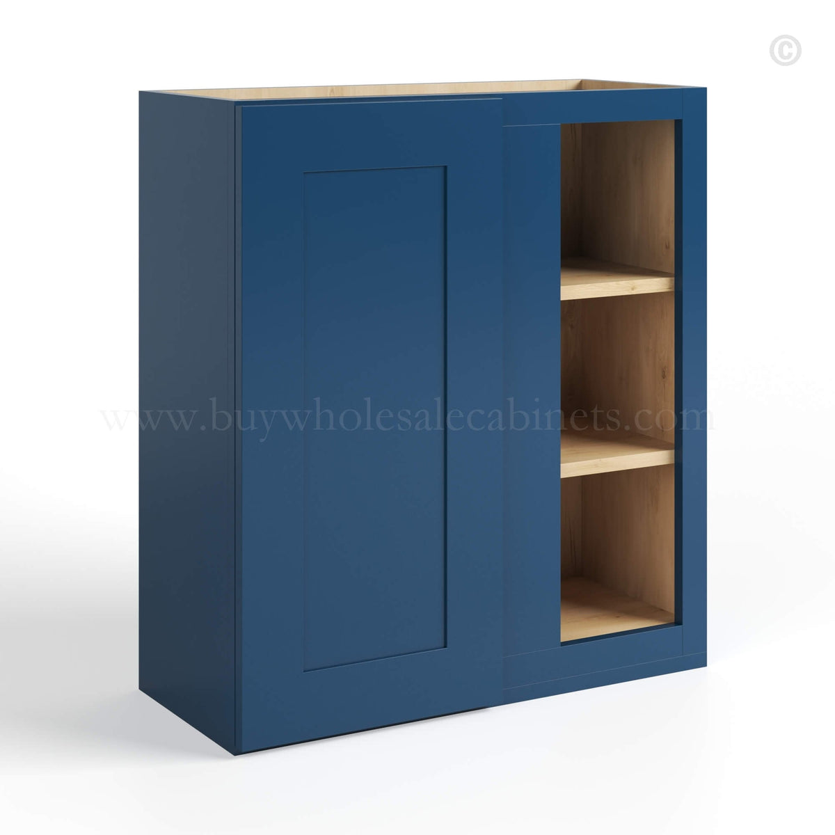 Navy Blue Shaker 36″ H Wall Blind Cabinet