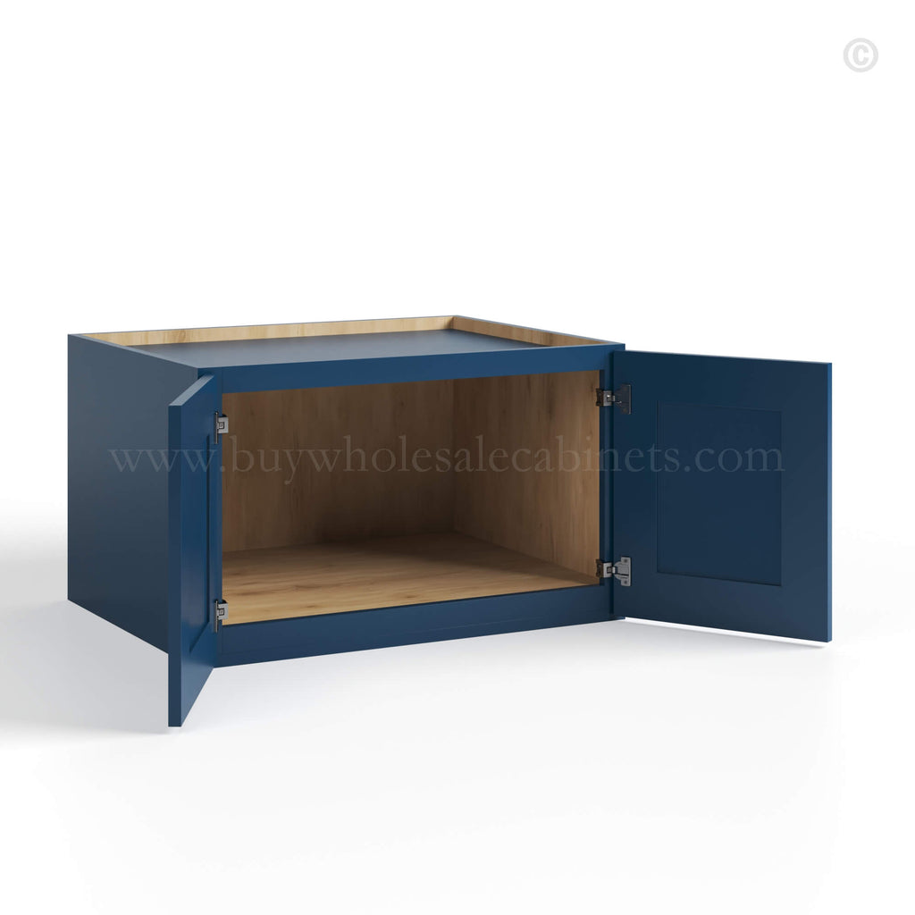 Navy Blue Shaker 33″ W Refrigerator Wall Cabinet 24″ Deep