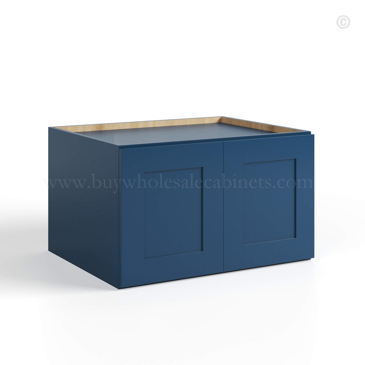 Navy Blue Shaker 30″ W Refrigerator Wall Cabinet 24″ Deep