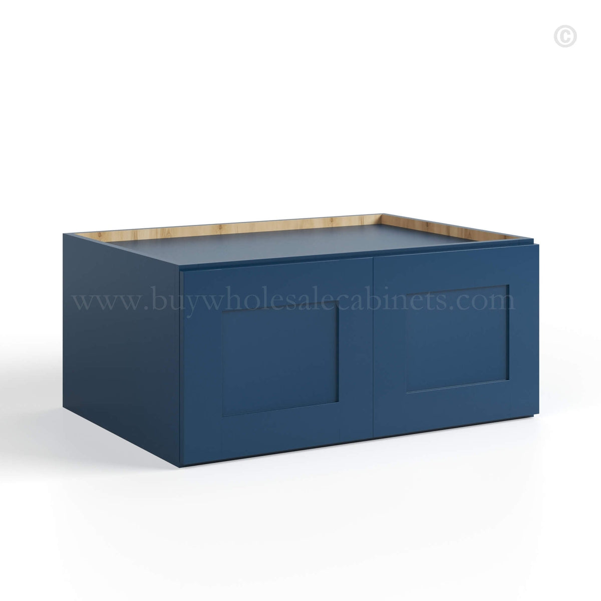 Navy Blue Shaker 36″ W Refrigerator Wall Cabinet 24″ Deep