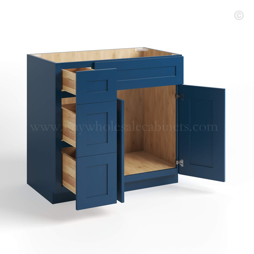 Navy Blue Shaker 36″ W Vanity Combo with Drawers