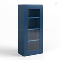 Navy Blue Shaker 42″ H Single Door Wall Cabinet with Glass Door