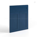 Navy Blue Shaker Corner Sink Base Front