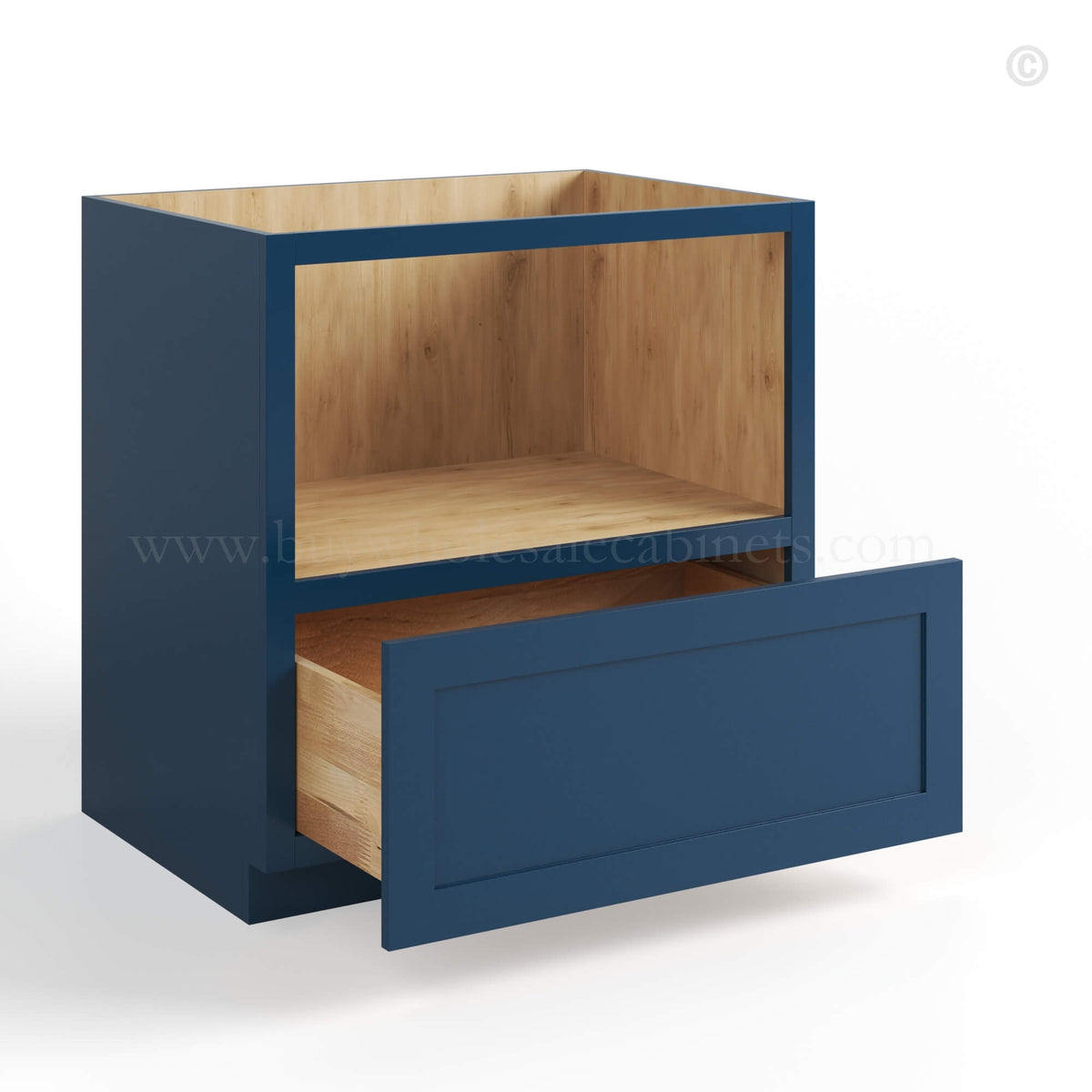 Navy Blue Shaker Microwave Base Cabinet