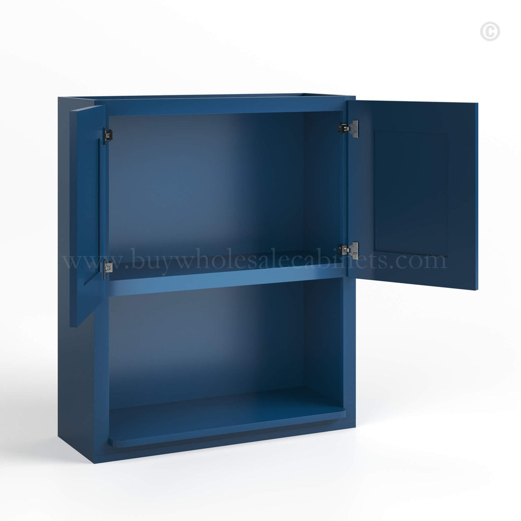 Navy Blue Shaker Microwave Wall Cabinet