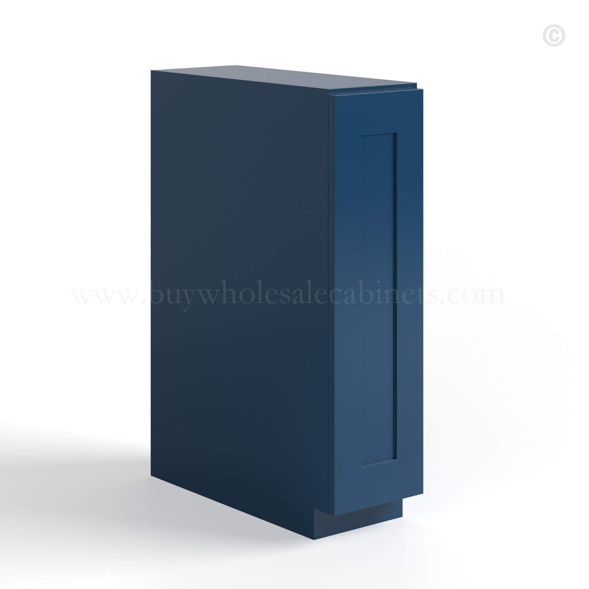 Navy Blue Shaker Spice Pull Base Cabinet