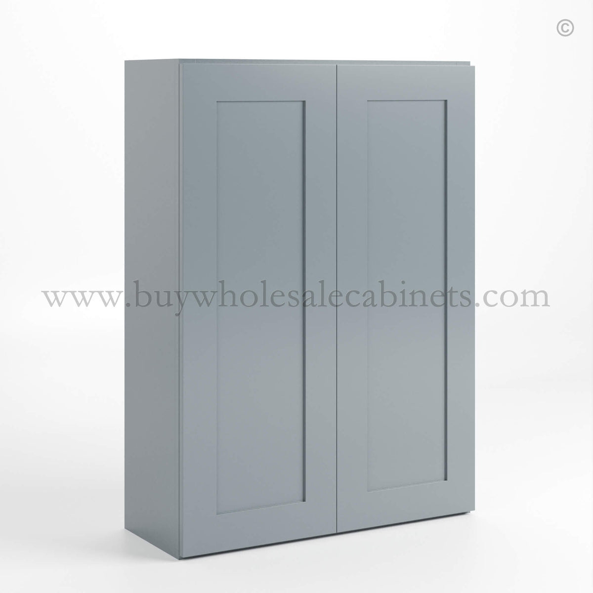 Gray Shaker 42″ H Double Door Wall Cabinet