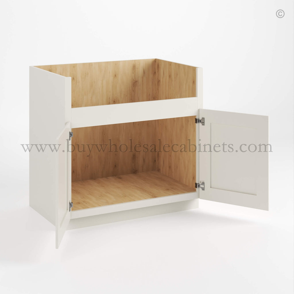 Charleston White Raised Panel Farmhouse Sink Base