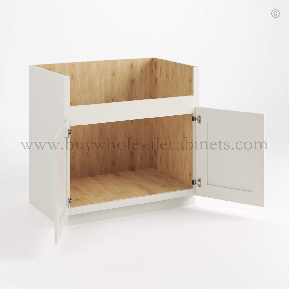 Charleston White Raised Panel Farmhouse Sink Base