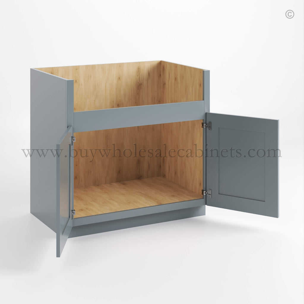 Gray Shaker Farmhouse Sink Base