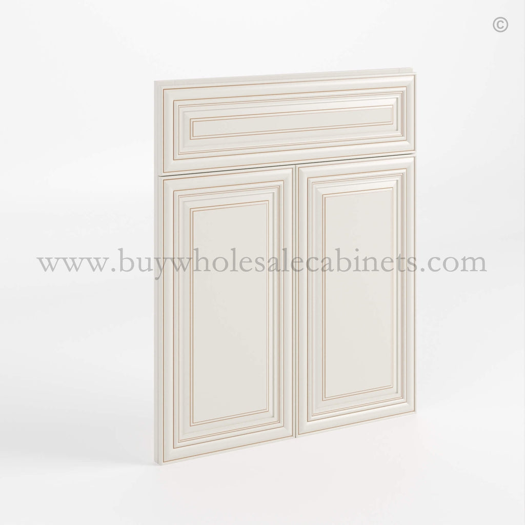 Charleston White Raised Panel Corner Sink Base Front