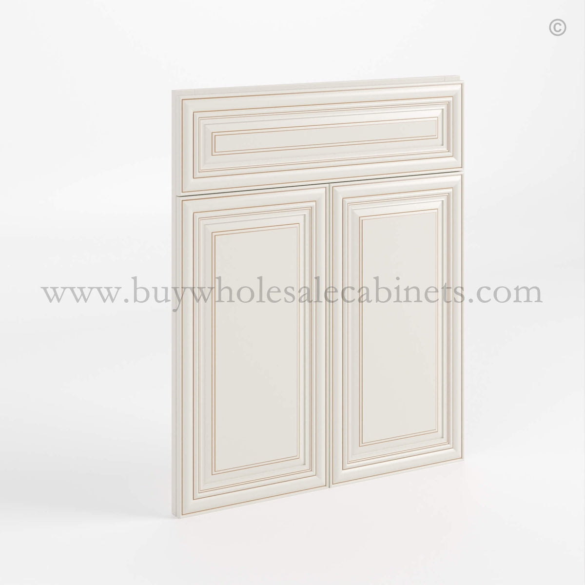 Charleston White Raised Panel Corner Sink Base Front