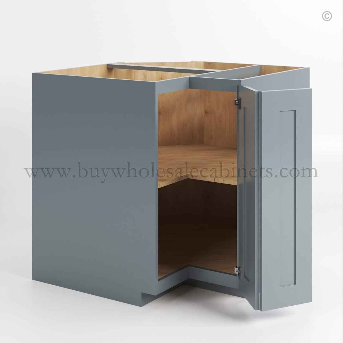 Gray Shaker Easy Reach Base Cabinet