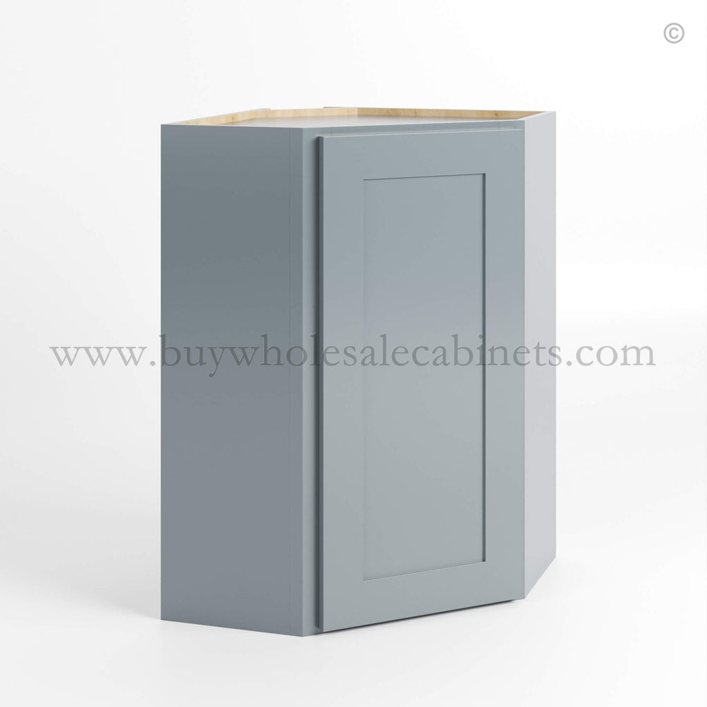Gray Shaker 24″ Diagonal Corner Wall Cabinet