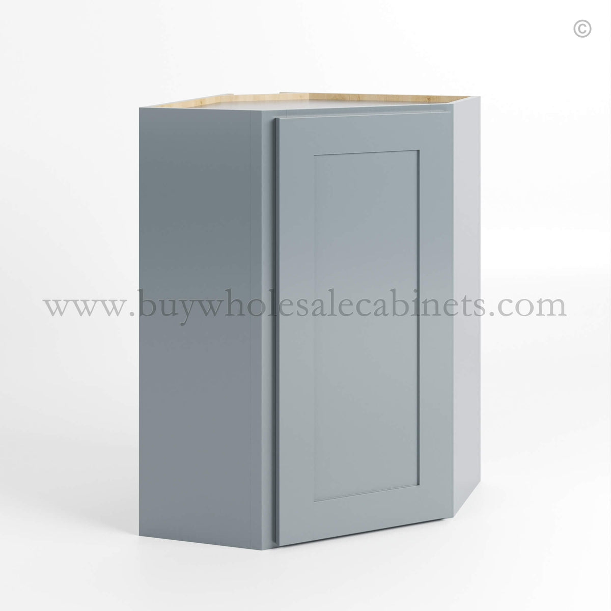 Gray Shaker 24″ Diagonal Corner Wall Cabinet