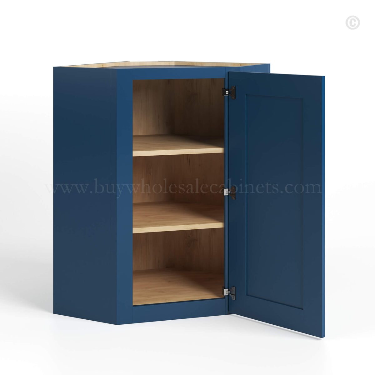 Navy Blue Shaker 24″ Diagonal Corner Wall Cabinet