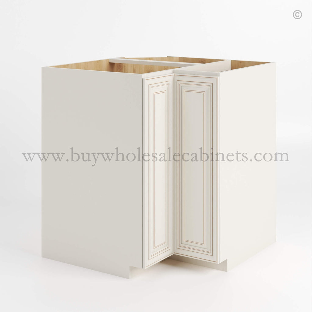 Charleston White Raised Panel Lazy Susan Base Cabinet