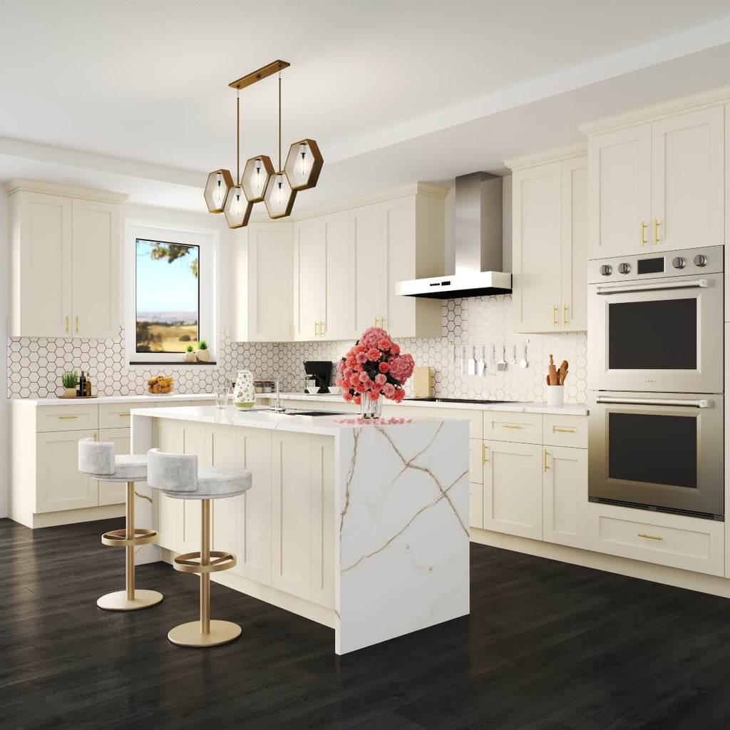 Frameless Ivory White Square Spool/Leg