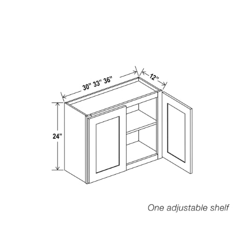 Green Shaker 24″ H Double Door Wall Cabinet