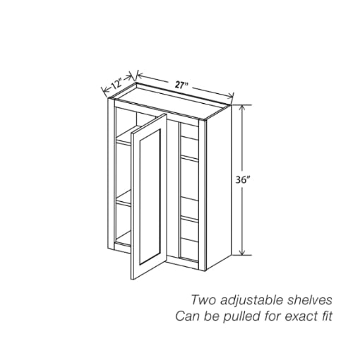 White Shaker 36″ H Wall Blind Cabinet