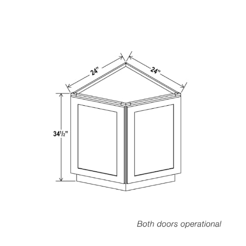 Gray Shaker Base End Cabinet