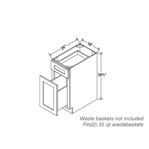 Shaker Espresso Trash Base Cabinet