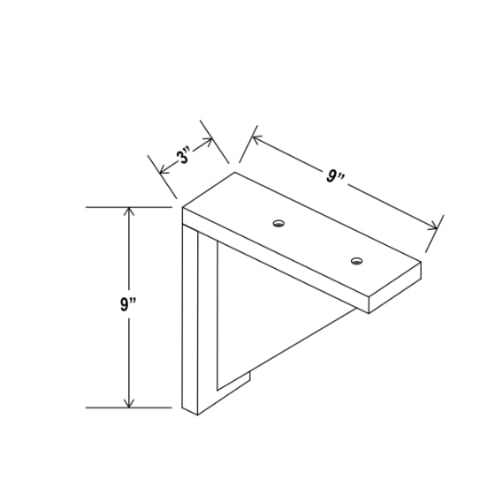 Black Shaker Corbel 9″H