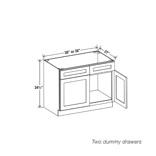 Black Shaker Double Vanity Sink Base Cabinet